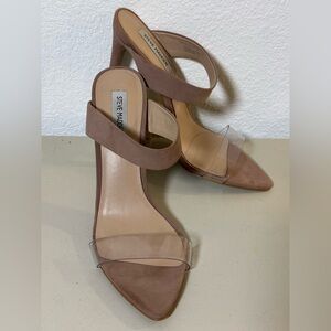 Steve Madden Blush Heels with Clear Strap